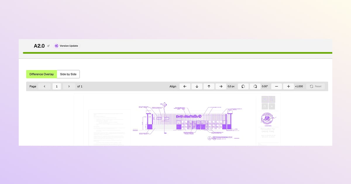 Align drawing revisions when pages don't line up