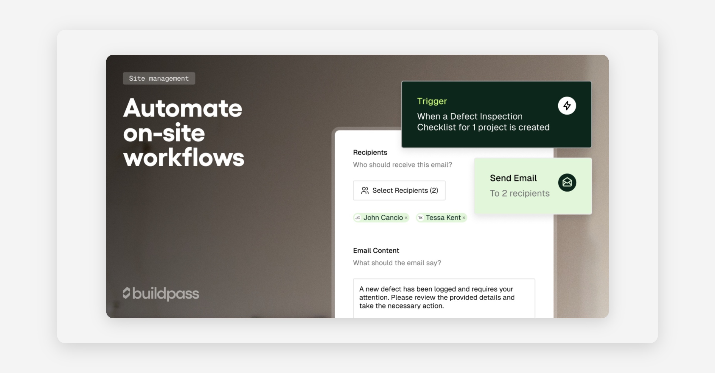 External workflow notifications and PDF attachments | BuildPass